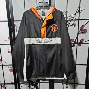 Dragonball Z Black Orange Windbreaker‎ Jacket Size Large
